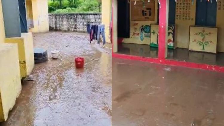 देख-लो-सरकार:-धार-में-बाढ़-के-पानी-से-कमर-तक-डूबा-छात्रावास,-42-बच्चों-में-मची-चीख-पुकार,-हॉस्टल-अधीक्षक-गायब